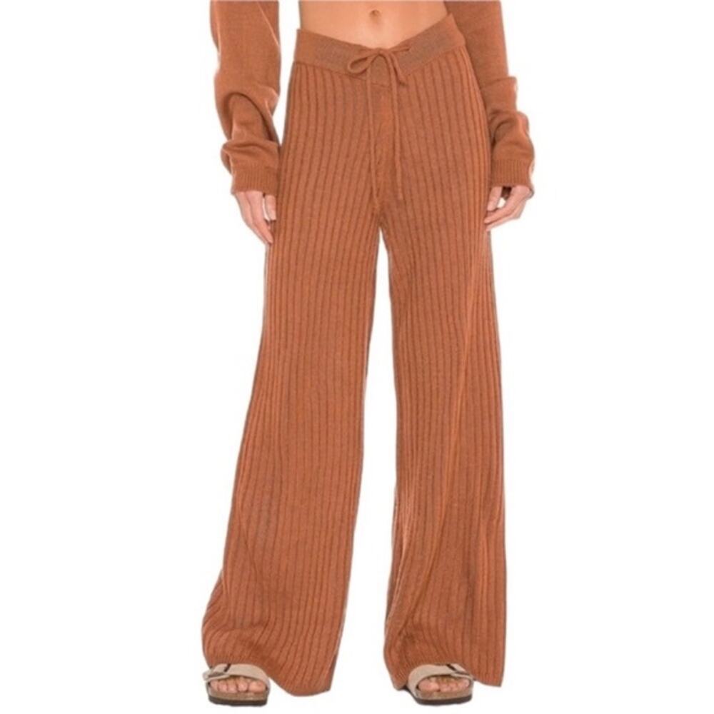 SNYDS Everyday Lounge Hendrix Pants Ribbed Wide Leg Cozy Fall Winter Casual S